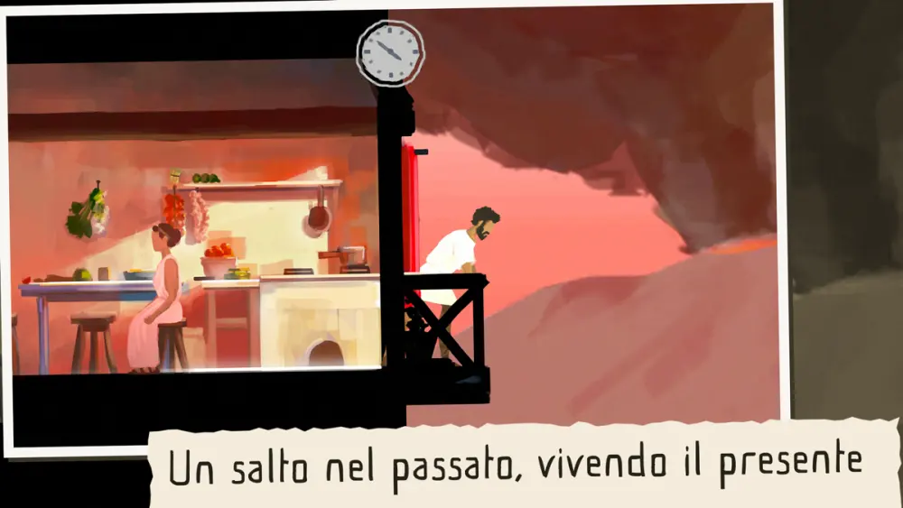 Father and Son, un flashback ambientato nell'antico Egitto con figure e colonne disegnate a mano.